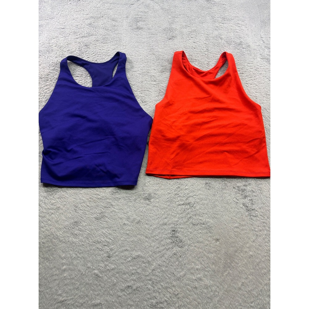 DSG Girls XL 16 Shelf Bra Tank Top 2 Pack Purple Orange Moisture Wicking NWT